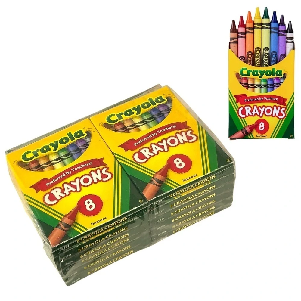 Crayola Crayons Made in USA Non Toxic Non Smudge Formula 8 Ct Boxes 12 Box Lot